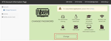 icto change password|User ID & Password .